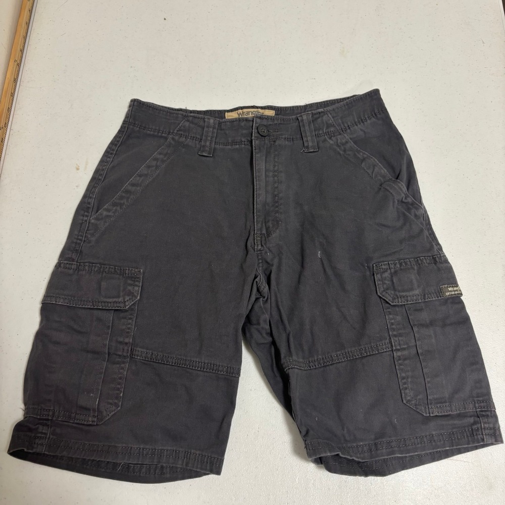 Wrangler Authentics Mens Charcoal Grey Cargo Shorts Size 30 ZM6ACOD Stretch